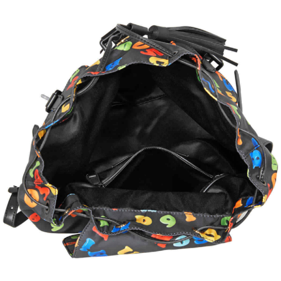 Balo Moschino Ladies Black Drawstring Logo ‘Black’ B-7601-8202-2555 - Ảnh 5