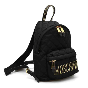 Alternative view of Balo Moschino Quilted Logo Stud Backpack ‘Black’ B761182032555