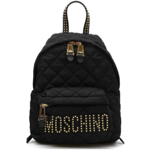 Balo Moschino Quilted Logo Stud Backpack ‘Black’ B761182032555