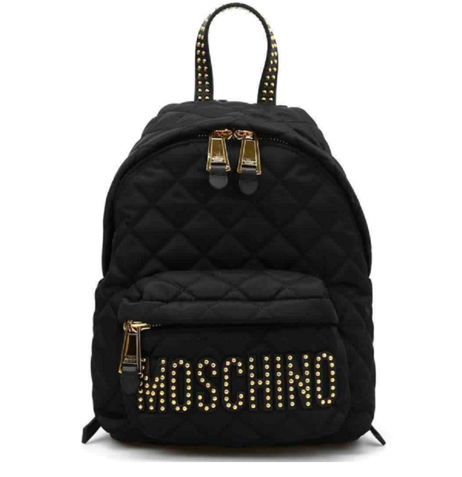 Balo Moschino Quilted Logo Stud Backpack ‘Black’ B761182032555