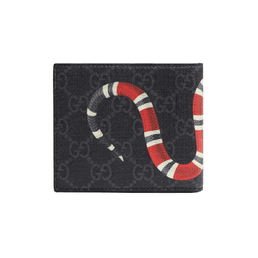 Ví Gucci Kingsnake Print GG Supreme Wallet 'Black Grey' 451268-K551N-1058