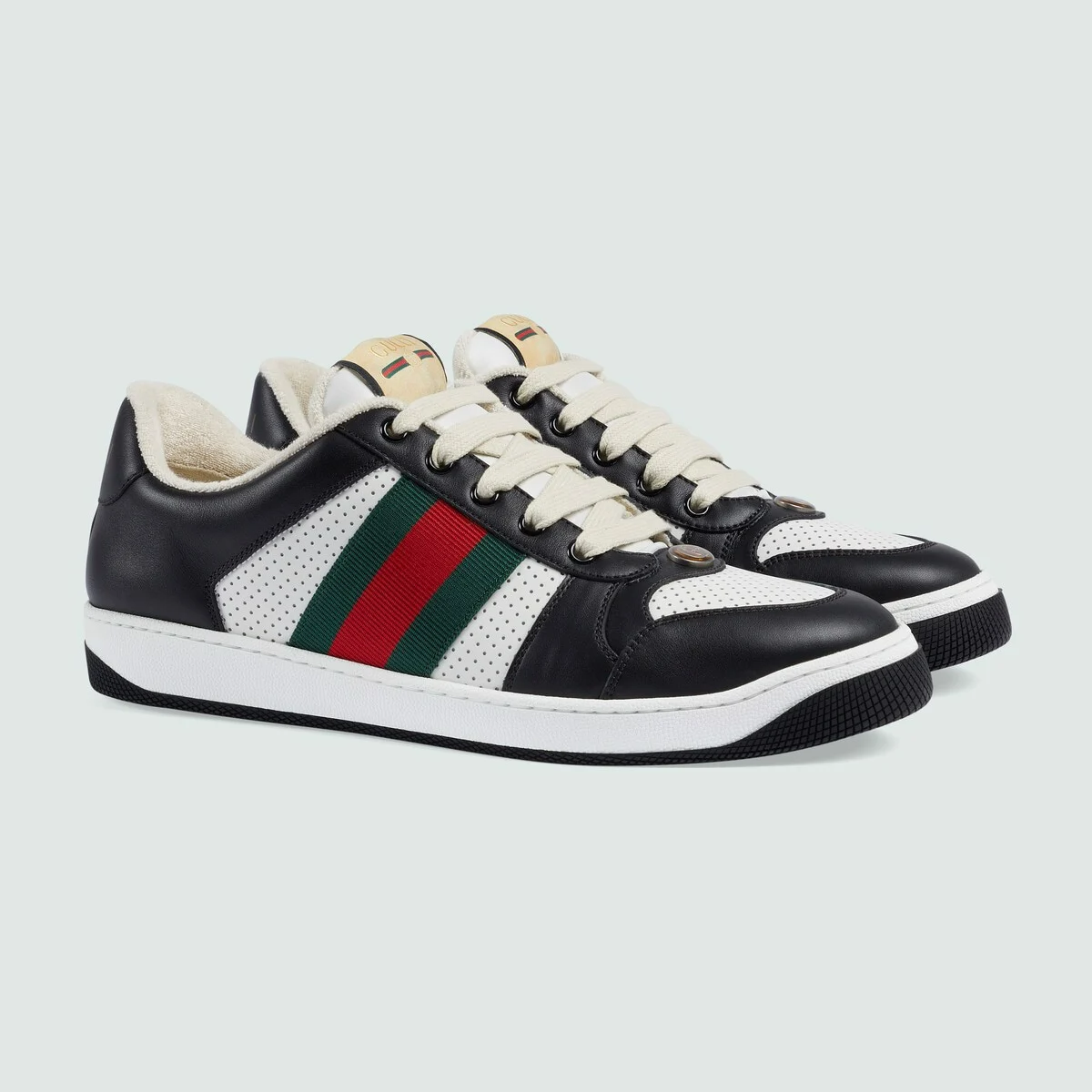 Giày Gucci Screener Sneaker Leather 'Black White' 546163-AAA4S-1061 - Ảnh 5