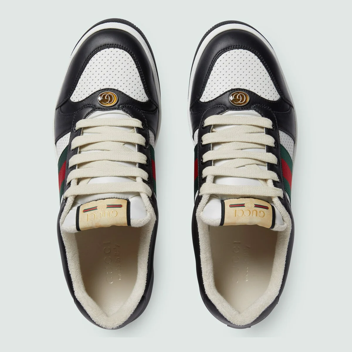 Giày Gucci Screener Sneaker Leather 'Black White' 546163-AAA4S-1061 - Ảnh 2