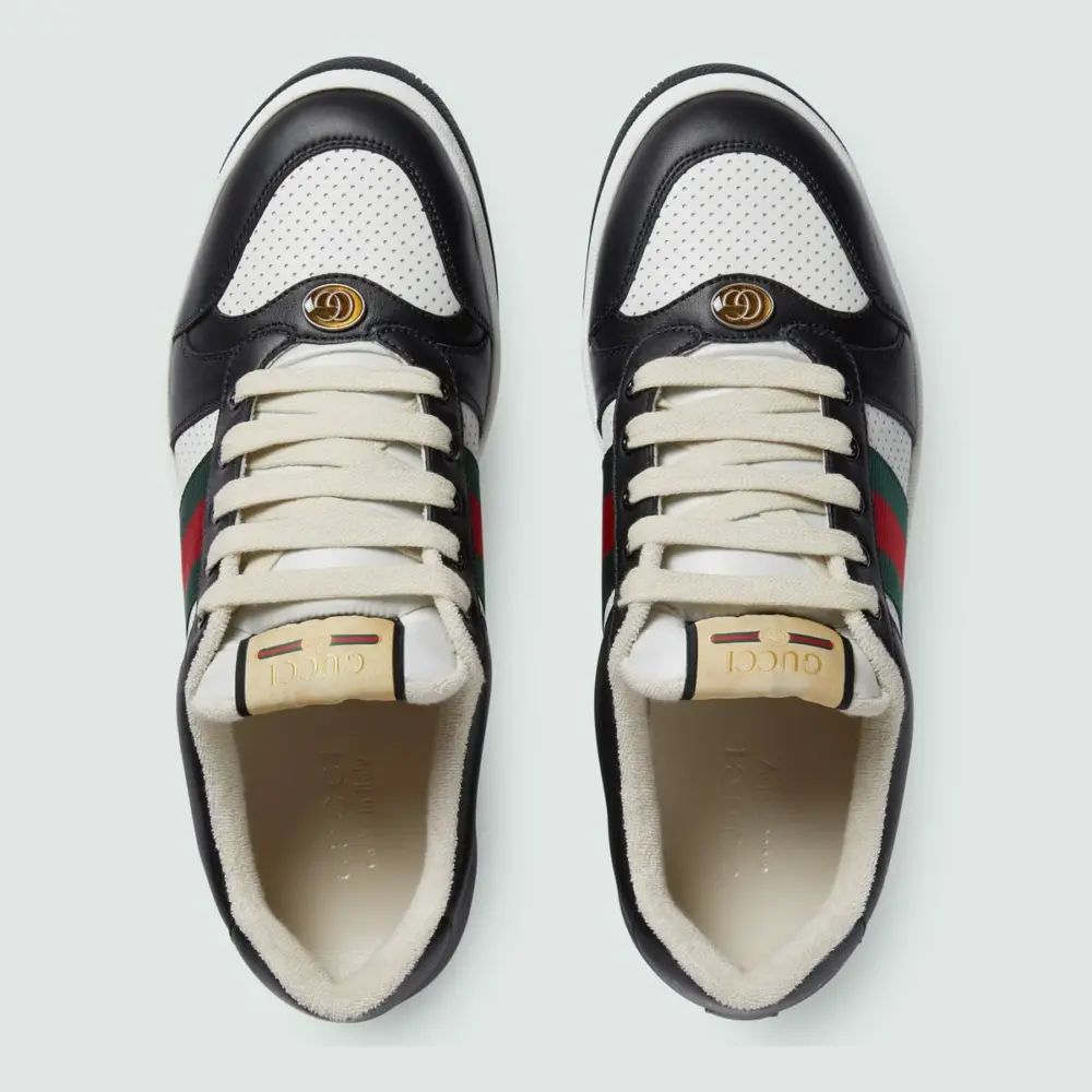 Alternative view of Giày Gucci Screener Sneaker Leather 'Black White' 546163-AAA4S-1061