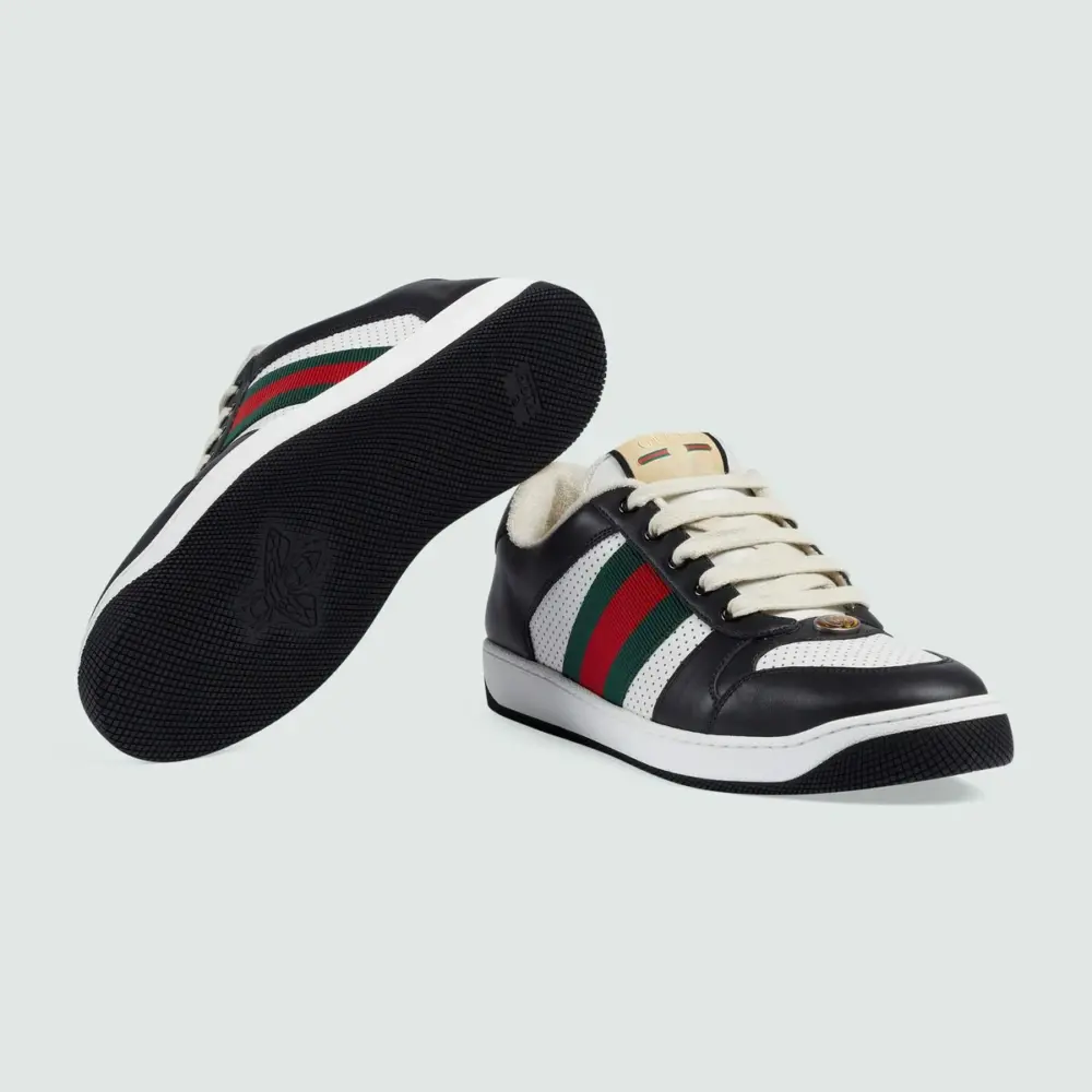 Giày Gucci Screener Sneaker Leather 'Black White' 546163-AAA4S-1061 - Ảnh 4