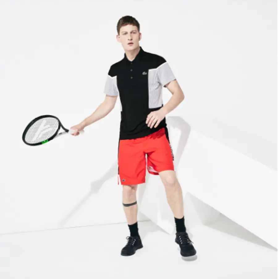 Áo Lacoste Polo SPORT Mesh Panel Tennis Black DH4754-51-BLK - Ảnh 3
