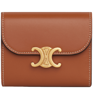 Ví Celine Small Wallet Triomphe Shiny Smooth Lambskin 'Tan' 10D783BZG-04LU