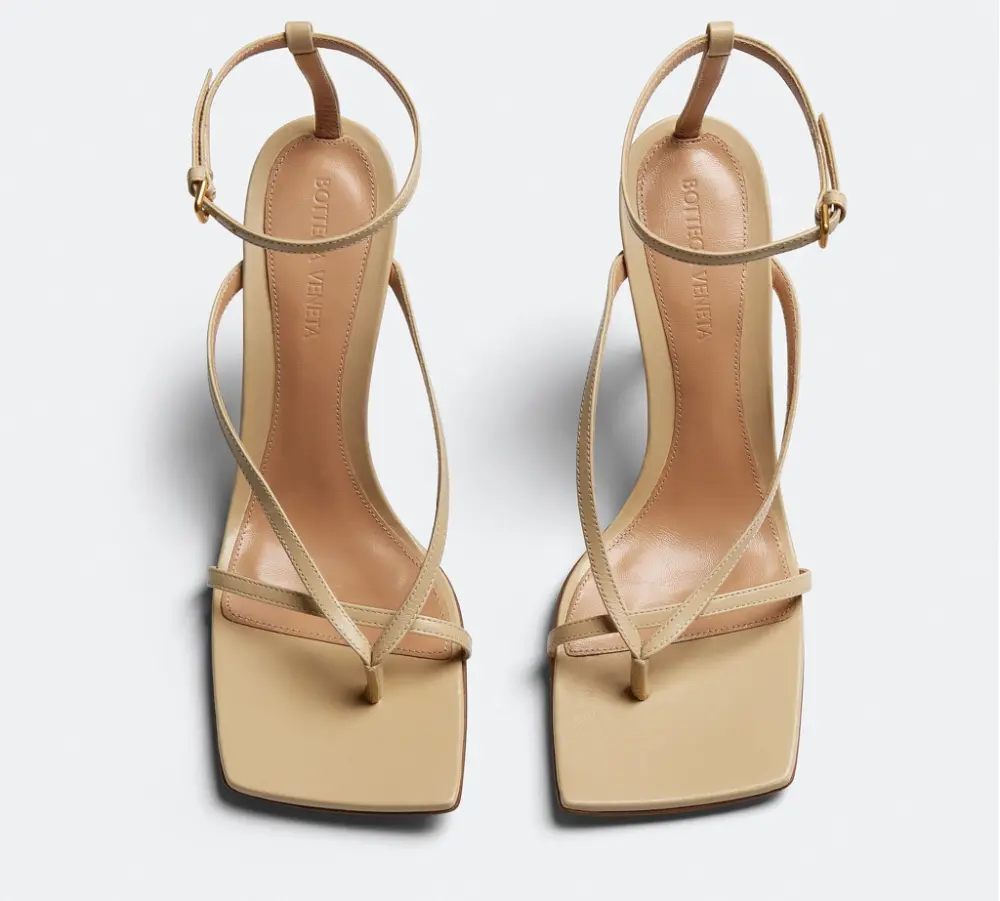 Giày Cao Gót Bottega Veneta Stretch Strap Sandal 'Cane Sugar' 608835VBSF02624 - Ảnh 3