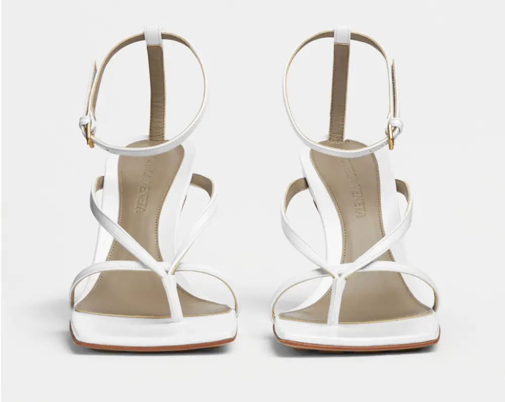 Giày Cao Gót Bottega Veneta Stretch Strap Sandal 'Optic White' 608835VBSF09122 - Ảnh 4