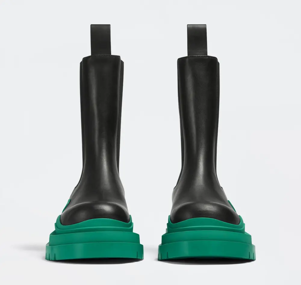 Giày Bottega Veneta Tire Chelsea Boot 'Black Acid Turquoise' 630284VBS501489 - Ảnh 3