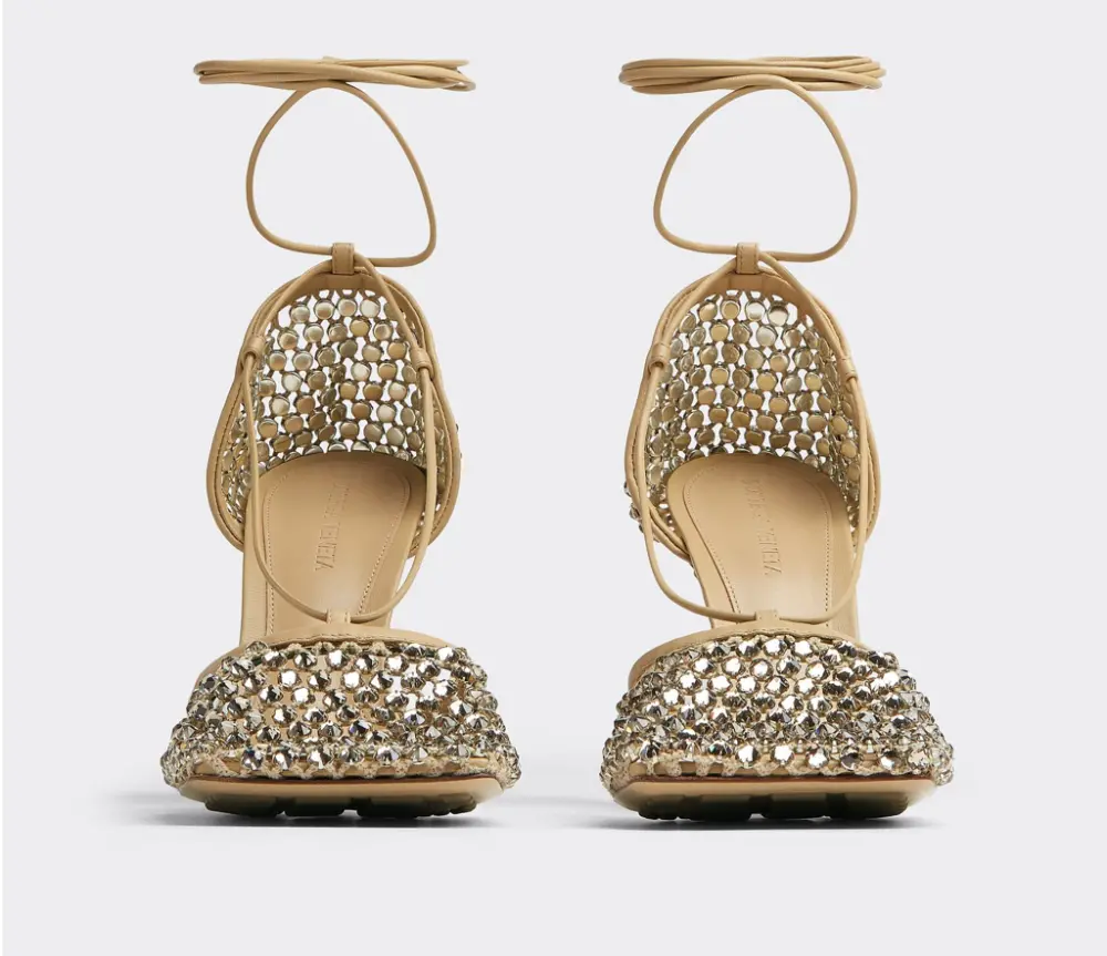 Alternative view of Giày Cao Gót Bottega Veneta Lace-Up Sandal 'Cane Sugar' 667206V0GU12624