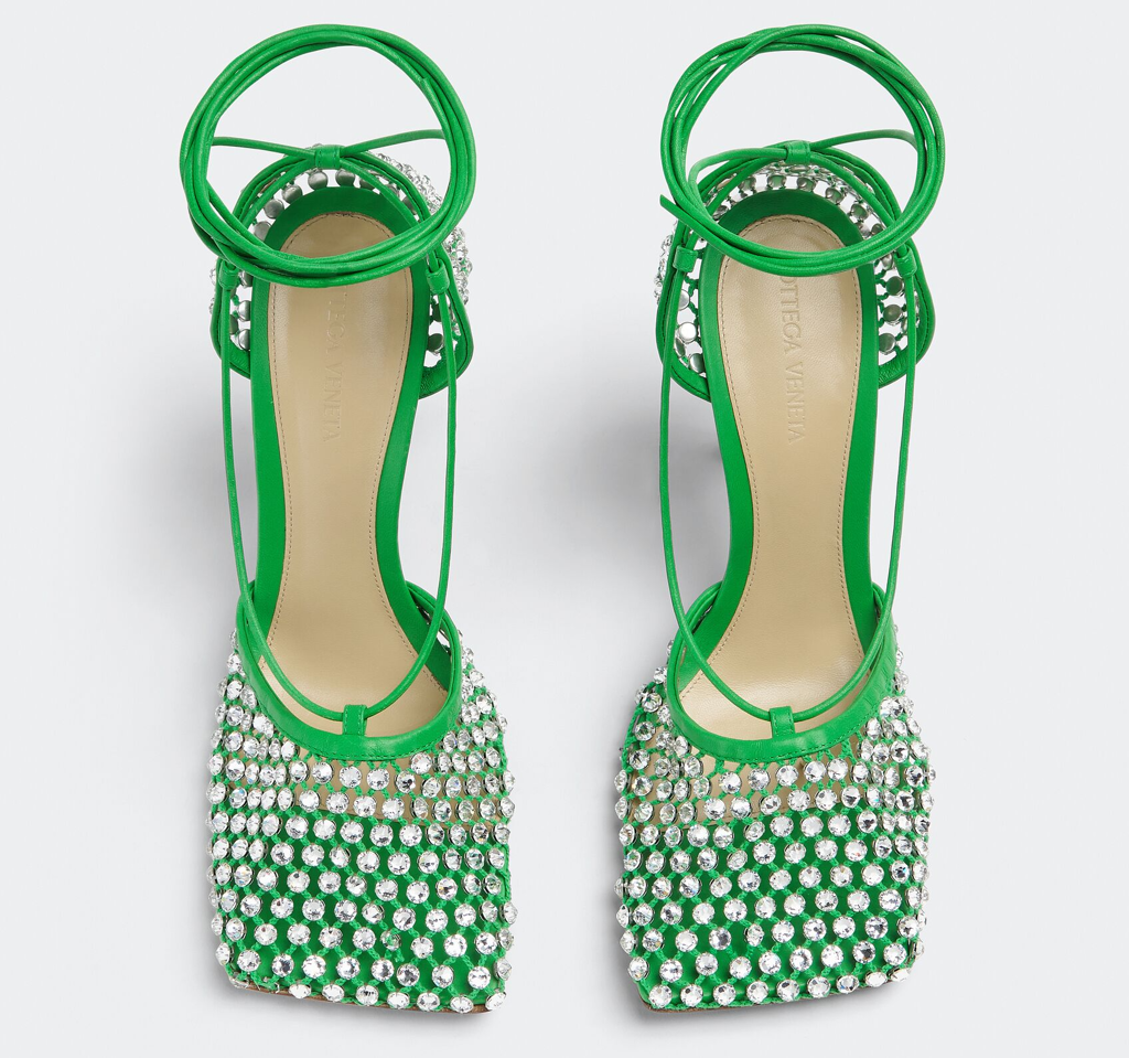 Giày Cao Gót Bottega Veneta Lace-Up Sandal 'Parakeet' 667206V0GU13750 - Ảnh 2