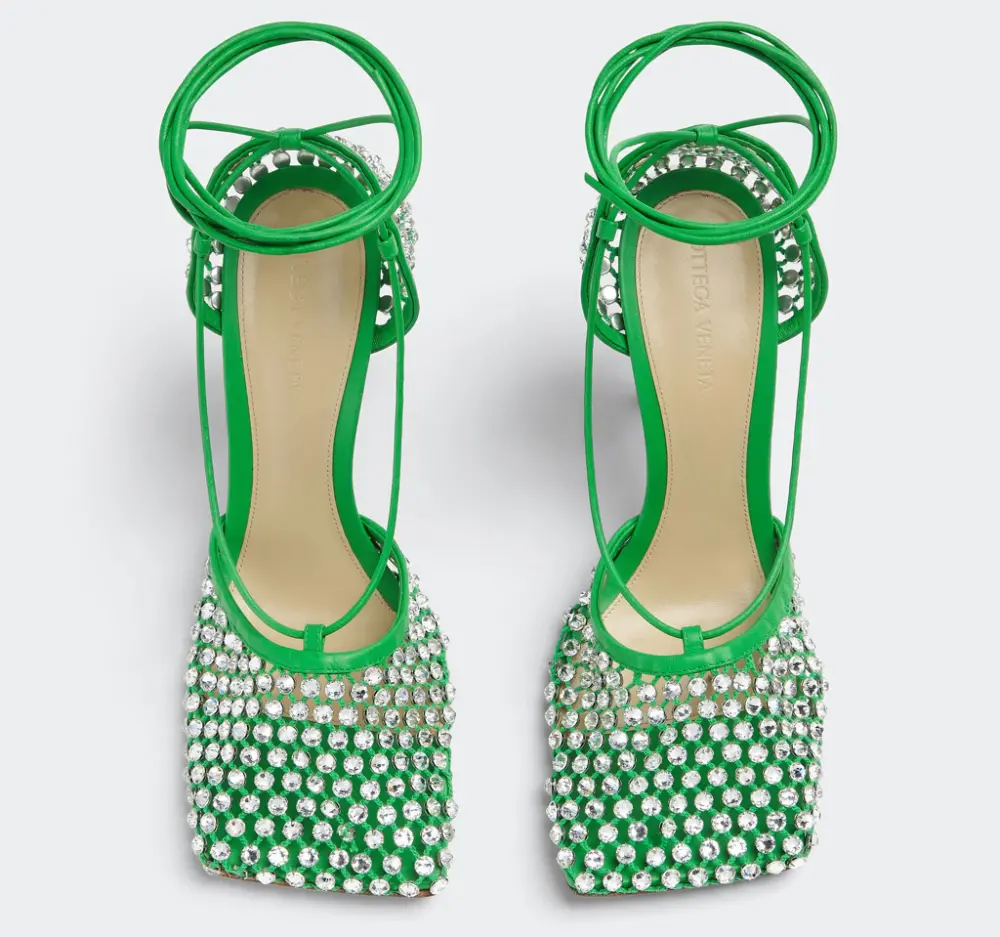 Alternative view of Giày Cao Gót Bottega Veneta Lace-Up Sandal 'Parakeet' 667206V0GU13750
