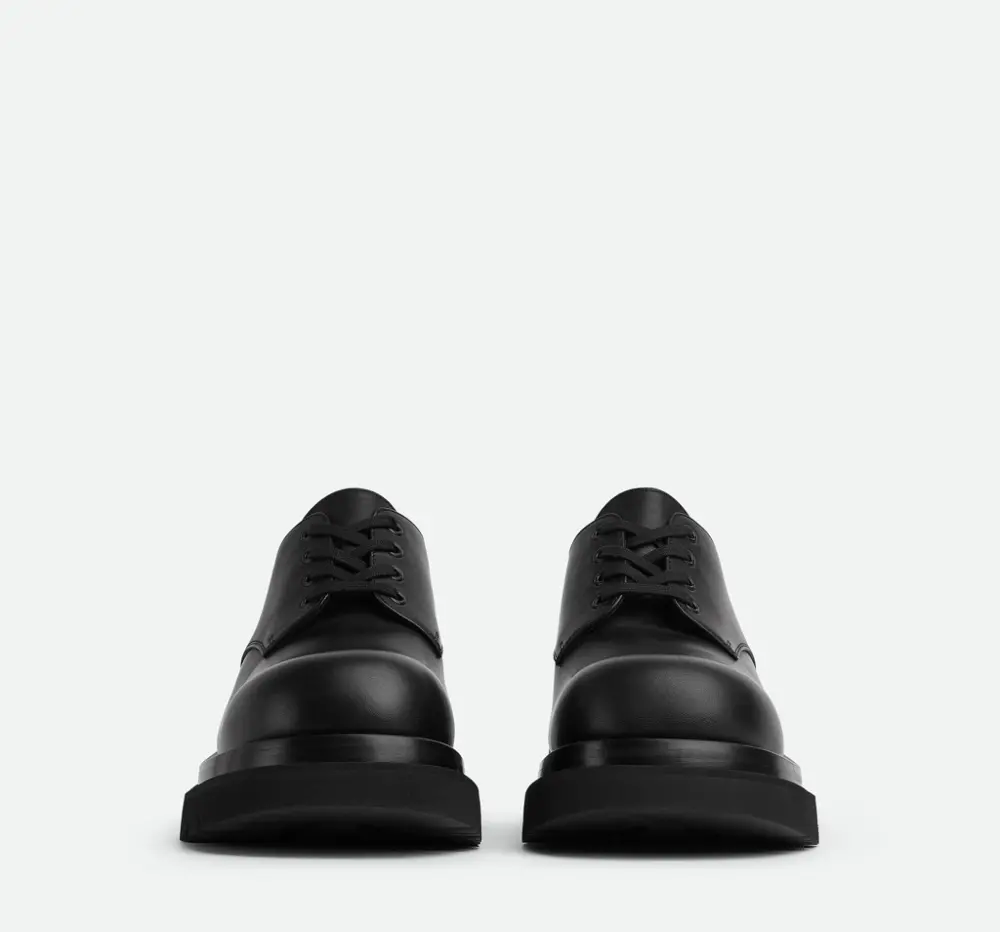 Giày Bottega Veneta Lug Lace-Up Shoe 'Black' 730223VBS501000 - Ảnh 3