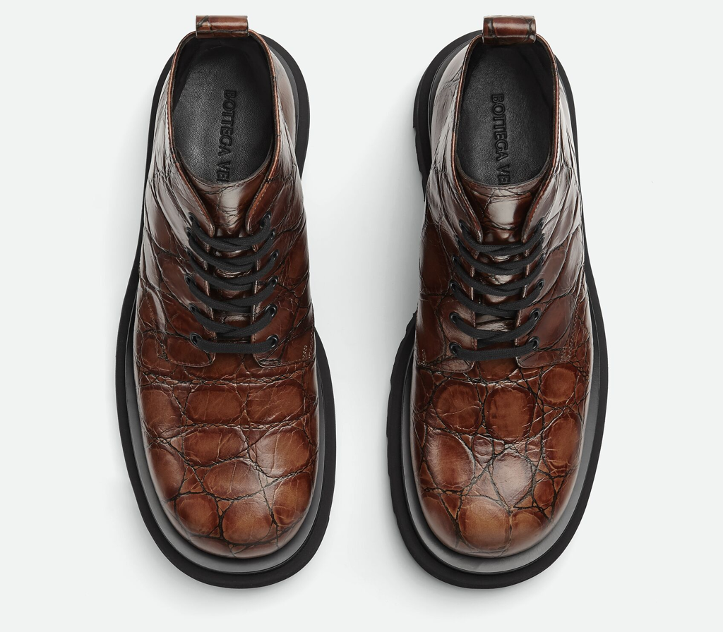 Giày Bottega Veneta Lug Lace-Up Ankle Boot 'Twig' 730224V2LS02501 - Ảnh 4