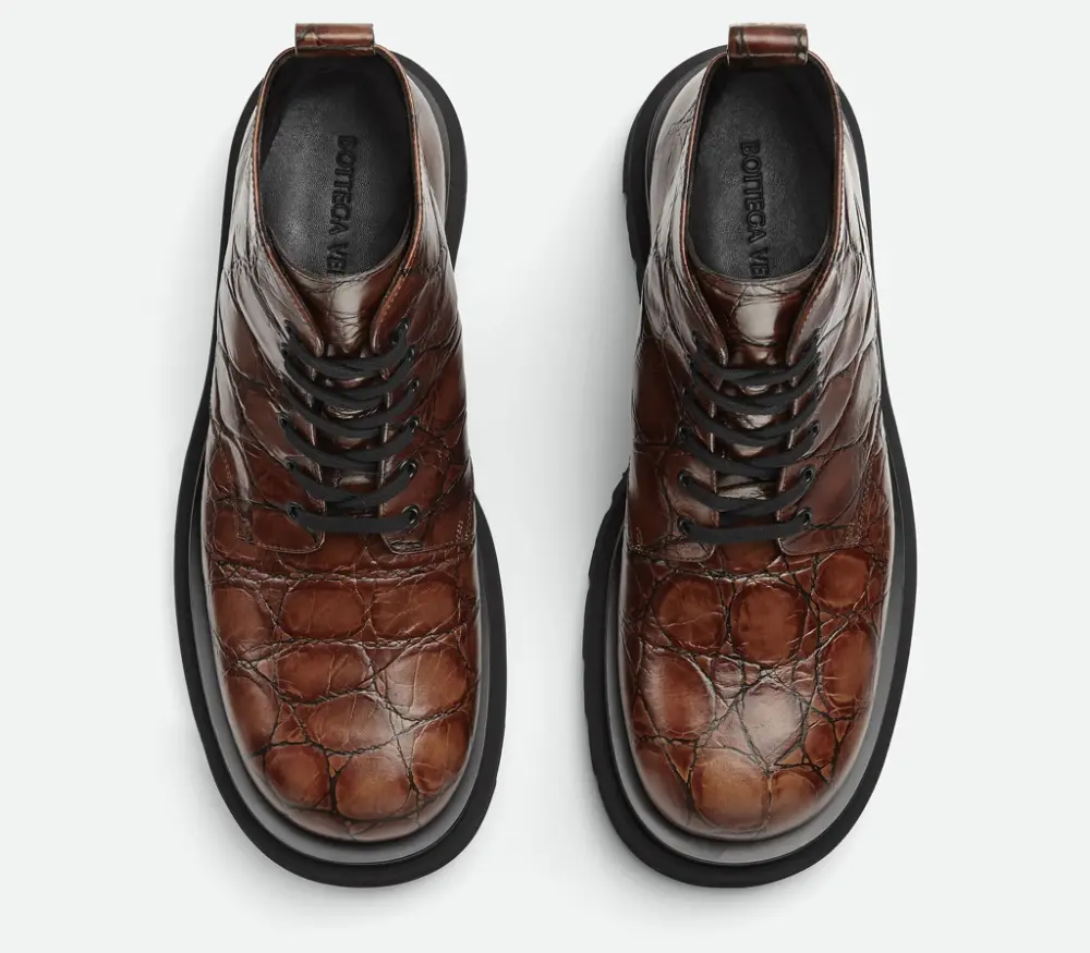 Giày Bottega Veneta Lug Lace-Up Ankle Boot 'Twig' 730224V2LS02501 - Ảnh 4