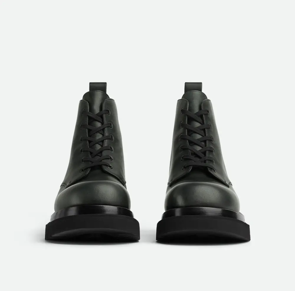 Giày Bottega Veneta Lug Lace-Up Ankle Boot 'Bottle Green' 730224VBS503381 - Ảnh 3