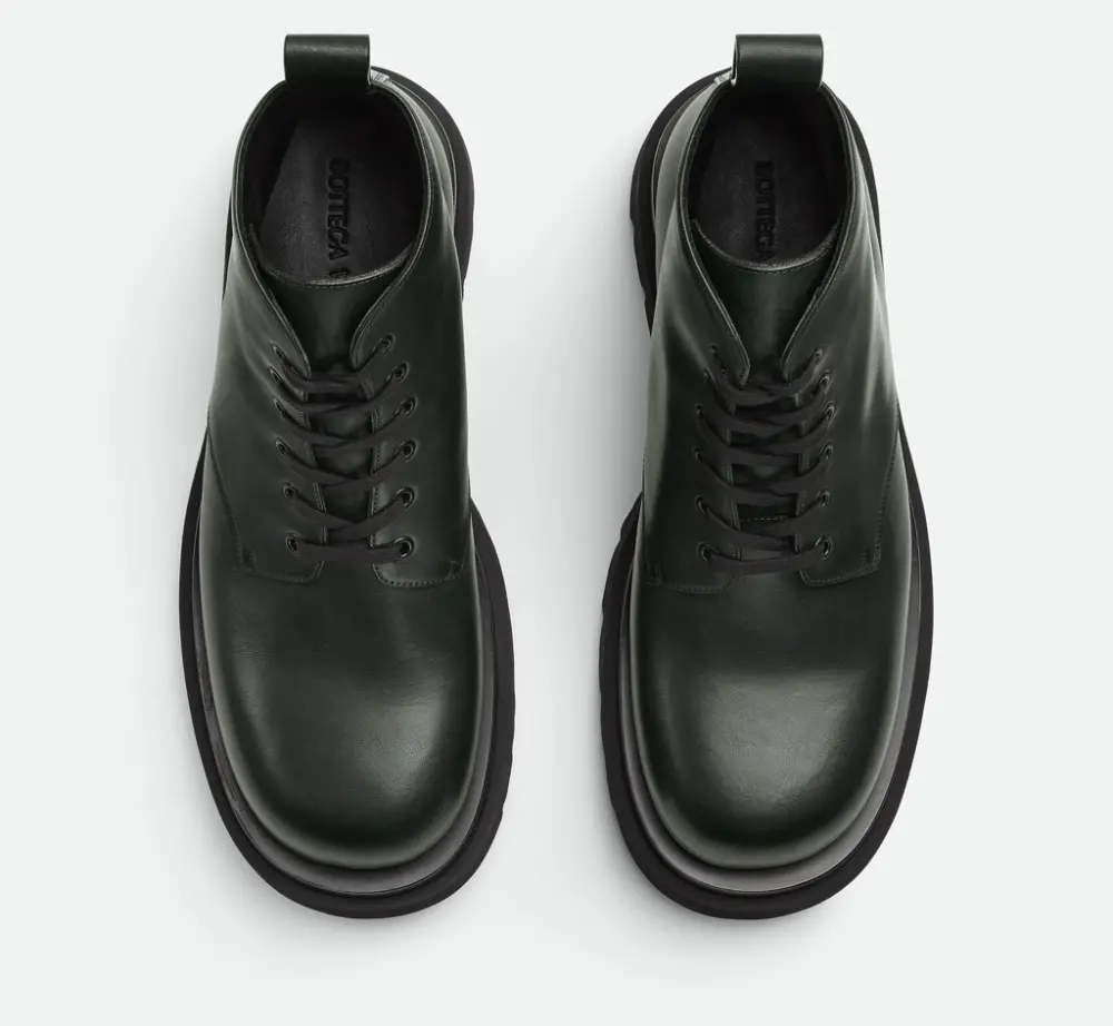 Alternative view of Giày Bottega Veneta Lug Lace-Up Ankle Boot 'Bottle Green' 730224VBS503381