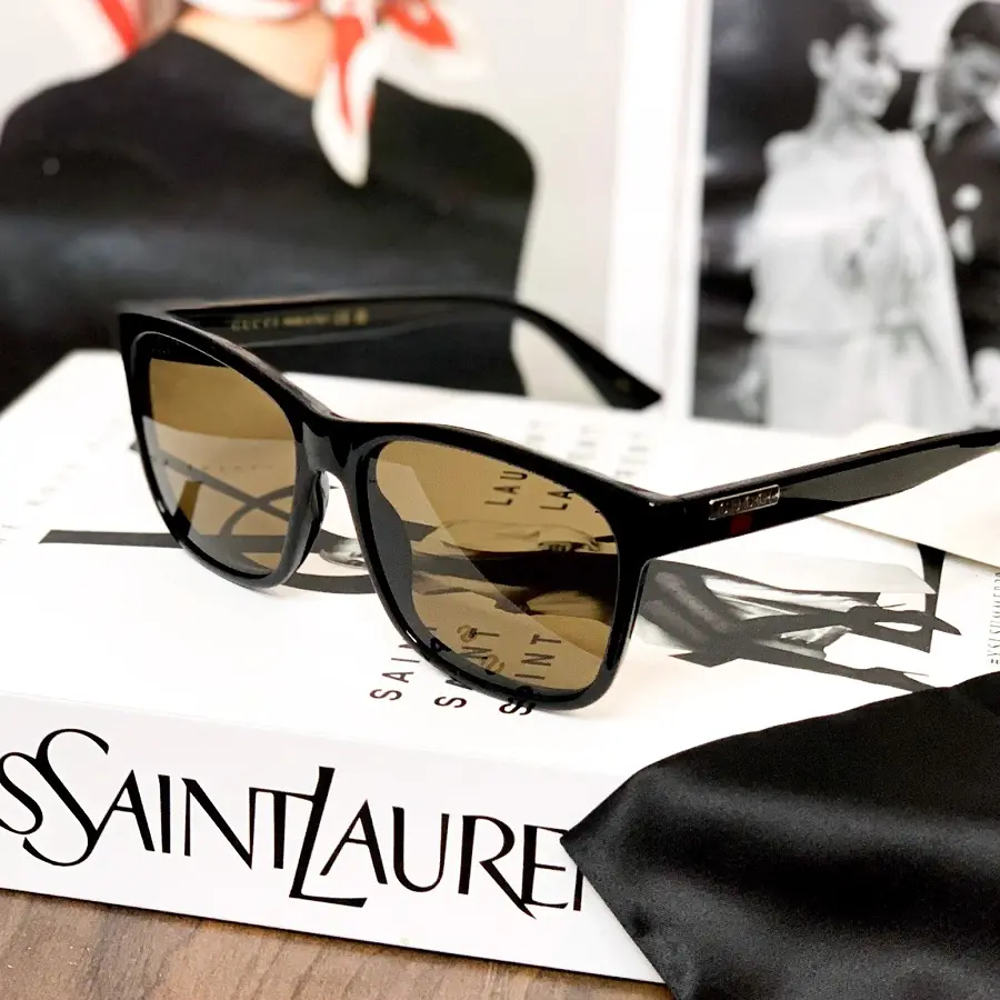 Kính Gucci Yellow Square Sunglasses 'Black' GG0746SA-002-57 - Ảnh 4