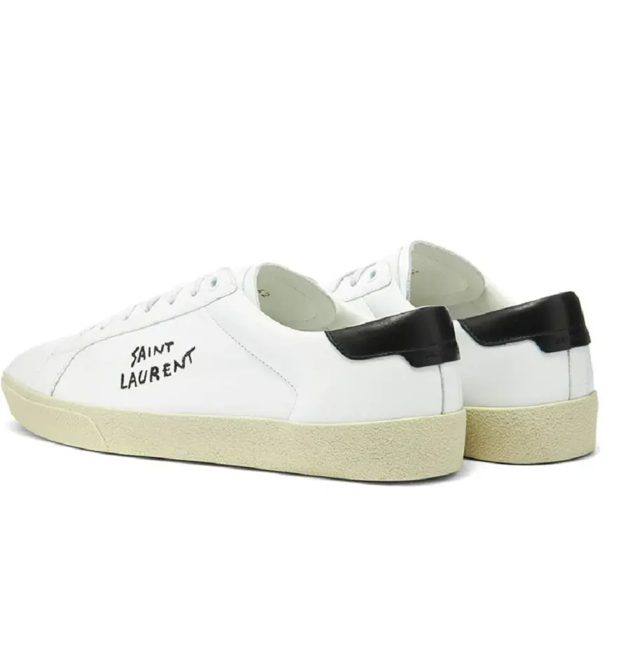 Giày Saint Laurent SL-06 Court Leather 'White Black' 61068508G109061 - Ảnh 3