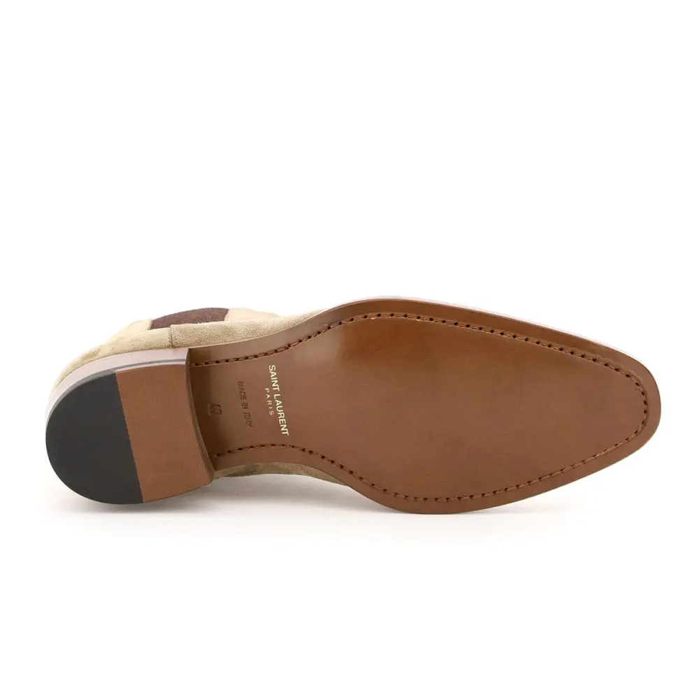 Giày Saint Laurent Wyatt Suede Chelsea Boot 'Tobacco' 443208BT3009870 - Ảnh 3