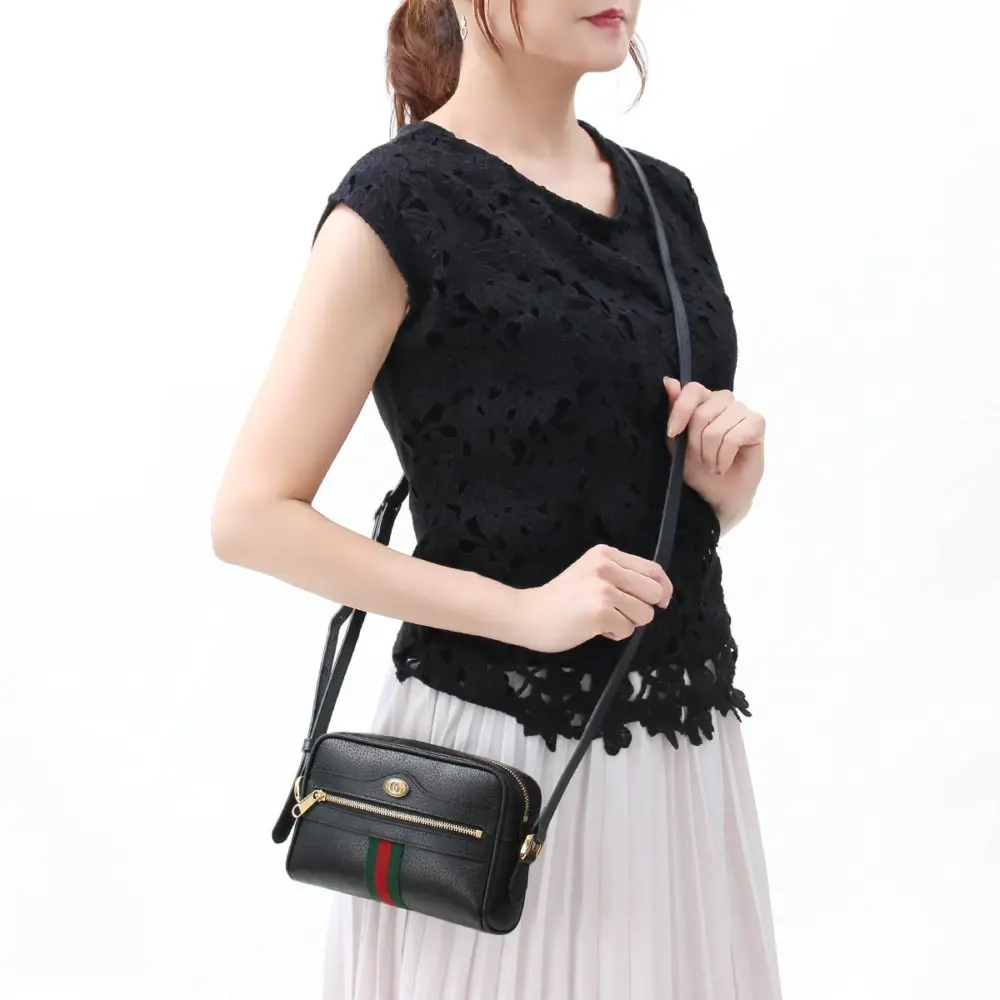 Túi Gucci Leather Ophidia Mini Bag Black 517350 DJ2DG 1060 - Ảnh 6