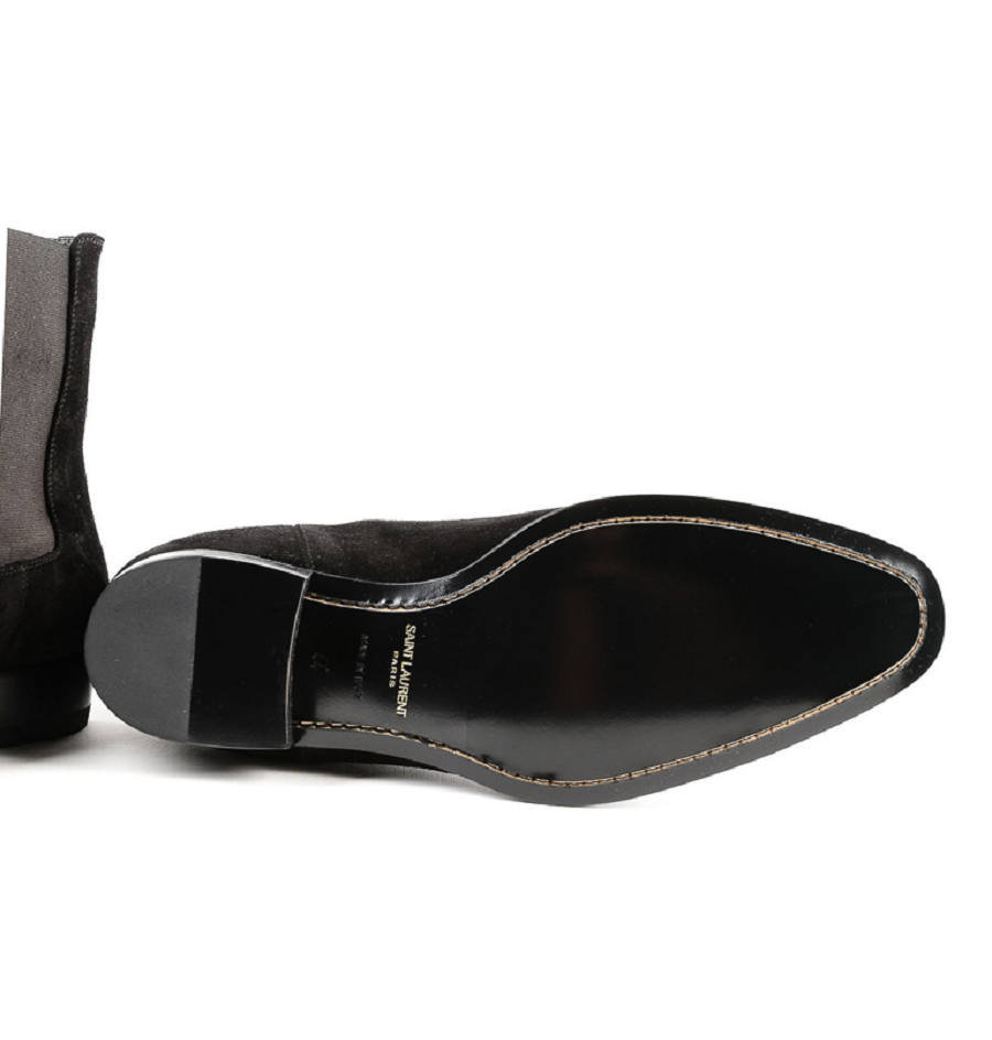 Giày Saint Laurent Wyatt Suede Chelsea Boot 'Black' 443208BT3001000 - Ảnh 4