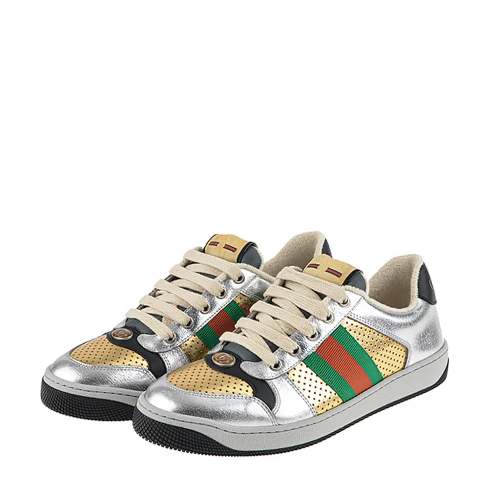 Alternative view of Giày Gucci Wmns Screener 'Silver Gold' 627833-1TR20-8162
