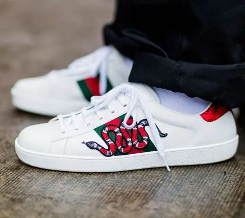 Giày Gucci Ace Embroidered 'Snake' 456230-02JP0-9064 - Ảnh 5