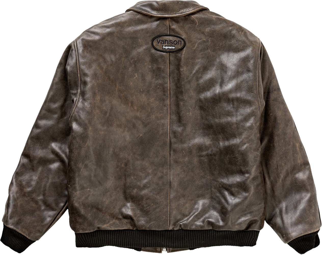 Áo Supreme Vanson Leathers Worn Leather Jacket 'Brown' - Ảnh 3