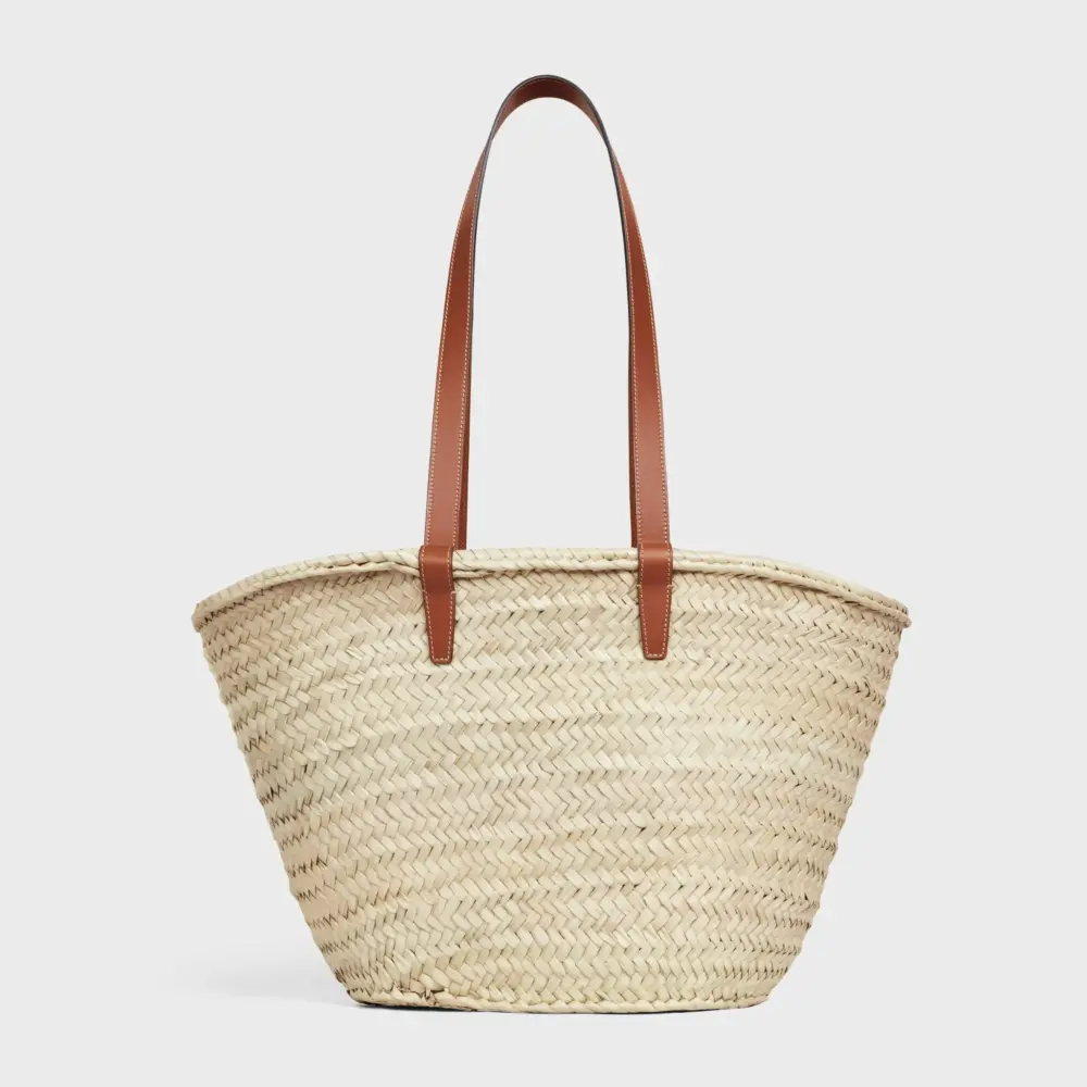Túi Celine Medium Triomphe Classic Panier Palm Leaves 'Tan' 192622EFA-04LU - Ảnh 4