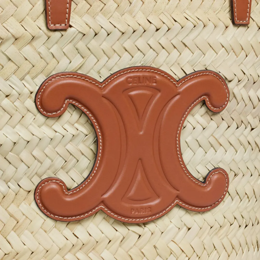 Túi Celine Medium Triomphe Classic Panier Palm Leaves 'Tan' 192622EFA-04LU - Ảnh 3