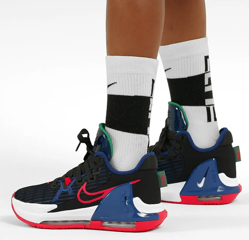 Giày Nike LeBron Witness 6 GS 'Black Royal Siren Red' DD0423-005 - Ảnh 3