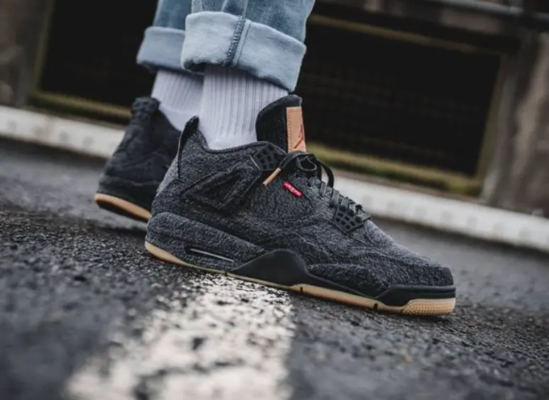 Giày Nike Levi's x Air Jordan 4 Retro 'Black Denim' AO2571-001 - Ảnh 7