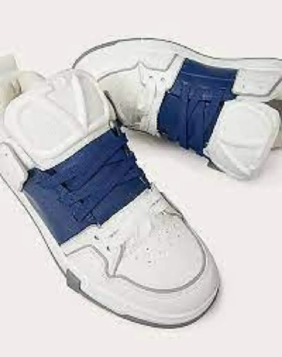 Giày Valentino Garavani Open Skate Sneaker in Calfskin and Fabric 1Y2S0F89YPB6TU - Ảnh 3