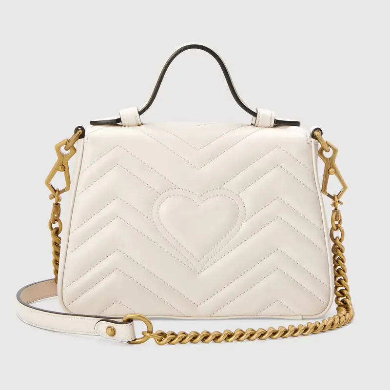Túi Gucci GG Marmont Mini Top Handle White Leather 547260-DTDIT-9022 - Ảnh 3