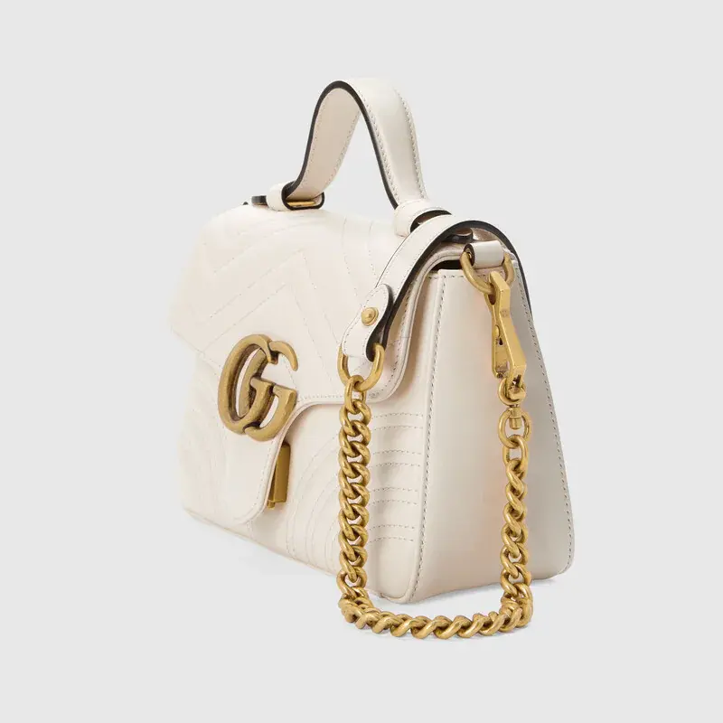 Túi Gucci GG Marmont Mini Top Handle White Leather 547260-DTDIT-9022 - Ảnh 4