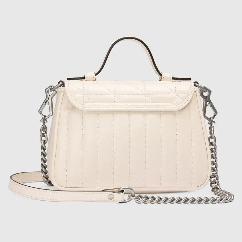 Túi Gucci GG Marmont Mini Top Handle White Leather 583571-UM8AN-9022 - Ảnh 3