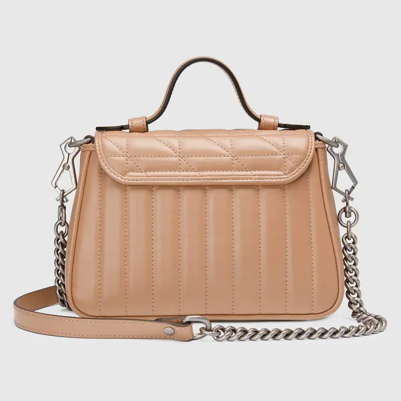 Túi Gucci GG Marmont Mini Top Handle Rose Beige Leather 583571-UM8AN-2754 - Ảnh 3