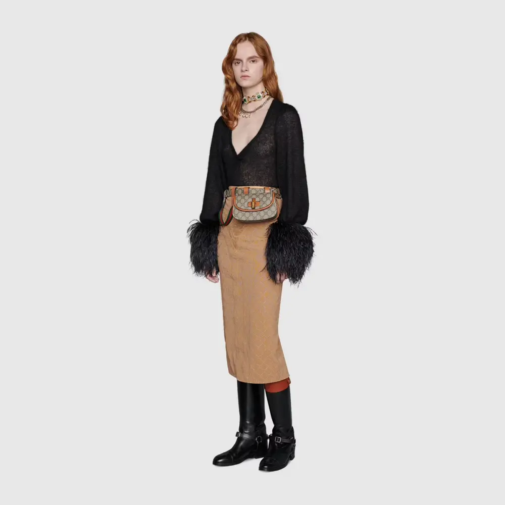 Túi Gucci Bamboo 1947 Mini GG Supreme Beige 681137-UIQEN-8288 - Ảnh 5