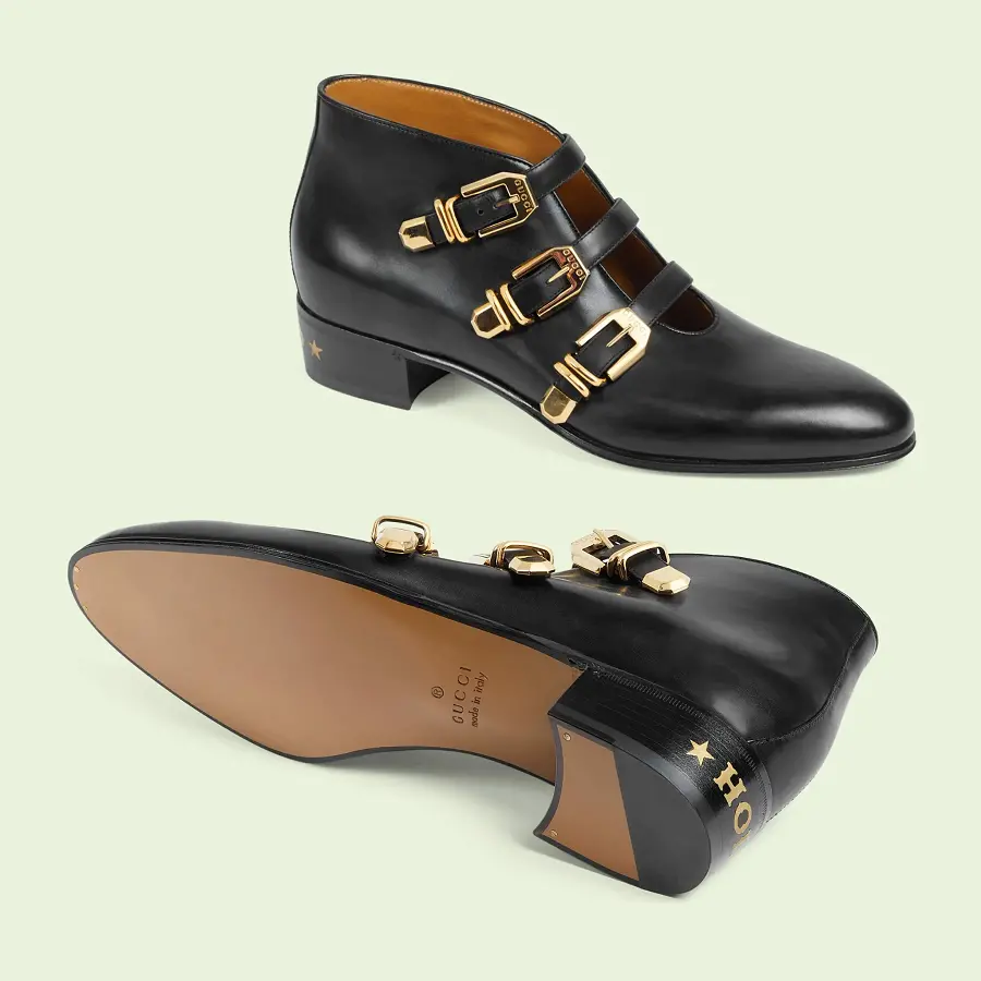 Giày Gucci Lace-up Shoes 'Black Leather' 699103-06F00-1000 - Ảnh 3