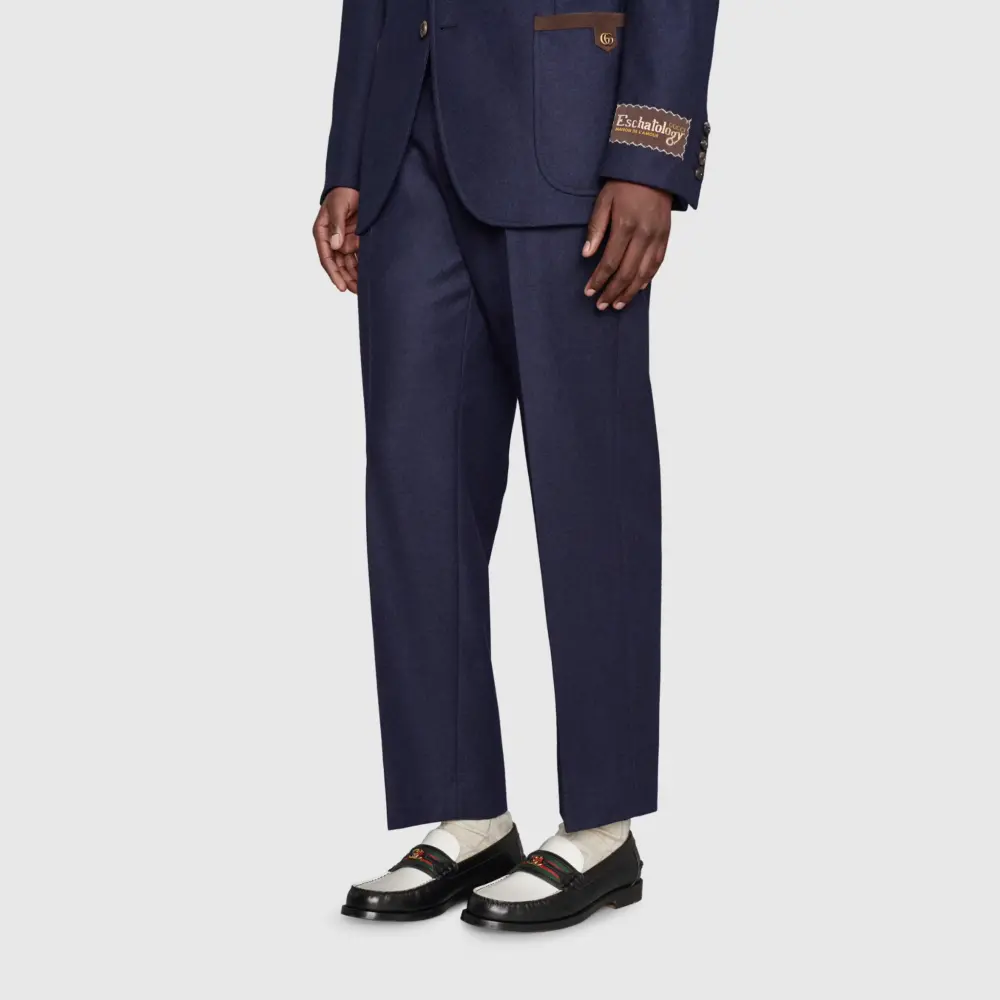 Alternative view of Giày Gucci Men's loafer with Interlocking G 'Black White Leather' ‎‎644724-17X20-1079