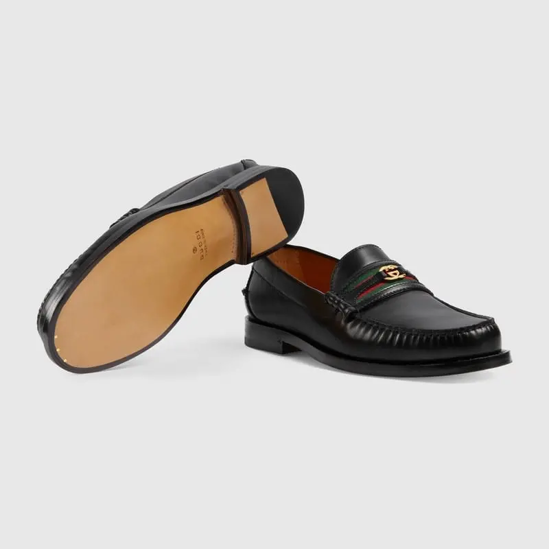 Alternative view of Giày Gucci Webbing Leather Loafers 644724 17X101060 6