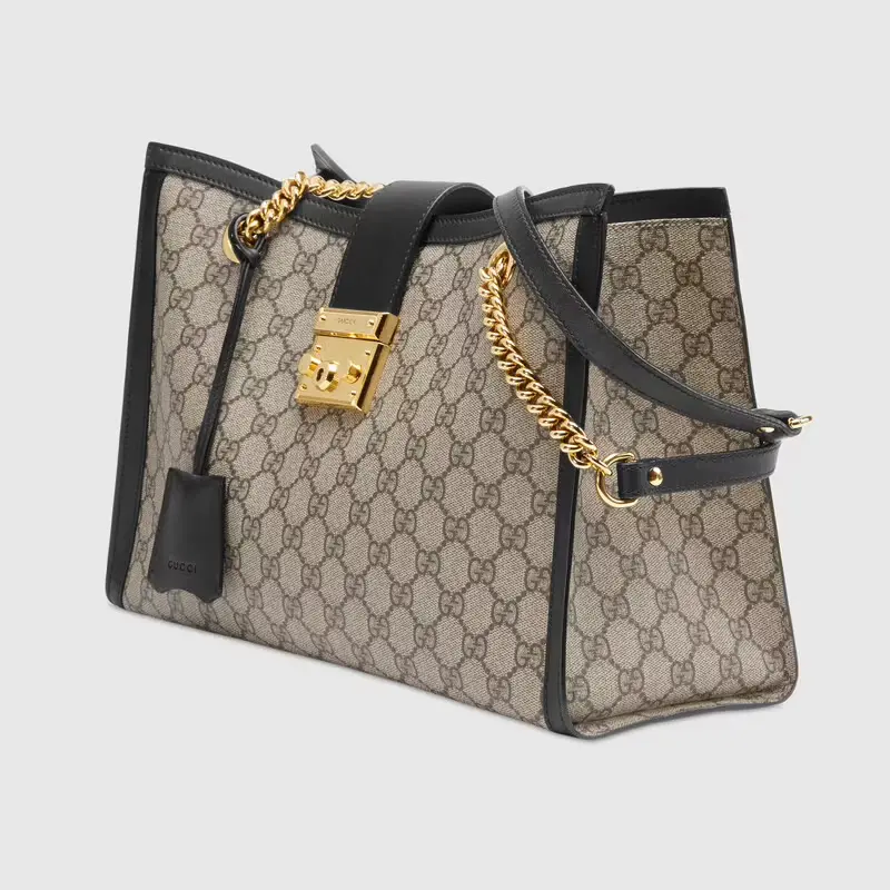 Túi Gucci Padlock Medium GG Shoulder GG Supreme Black Leather 479197-KHNKG-9769 - Ảnh 4
