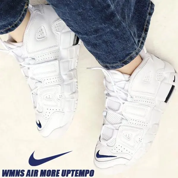 Giày Nike Air More Uptempo GS 'White Midnight Navy' DH9719-100 - Ảnh 4