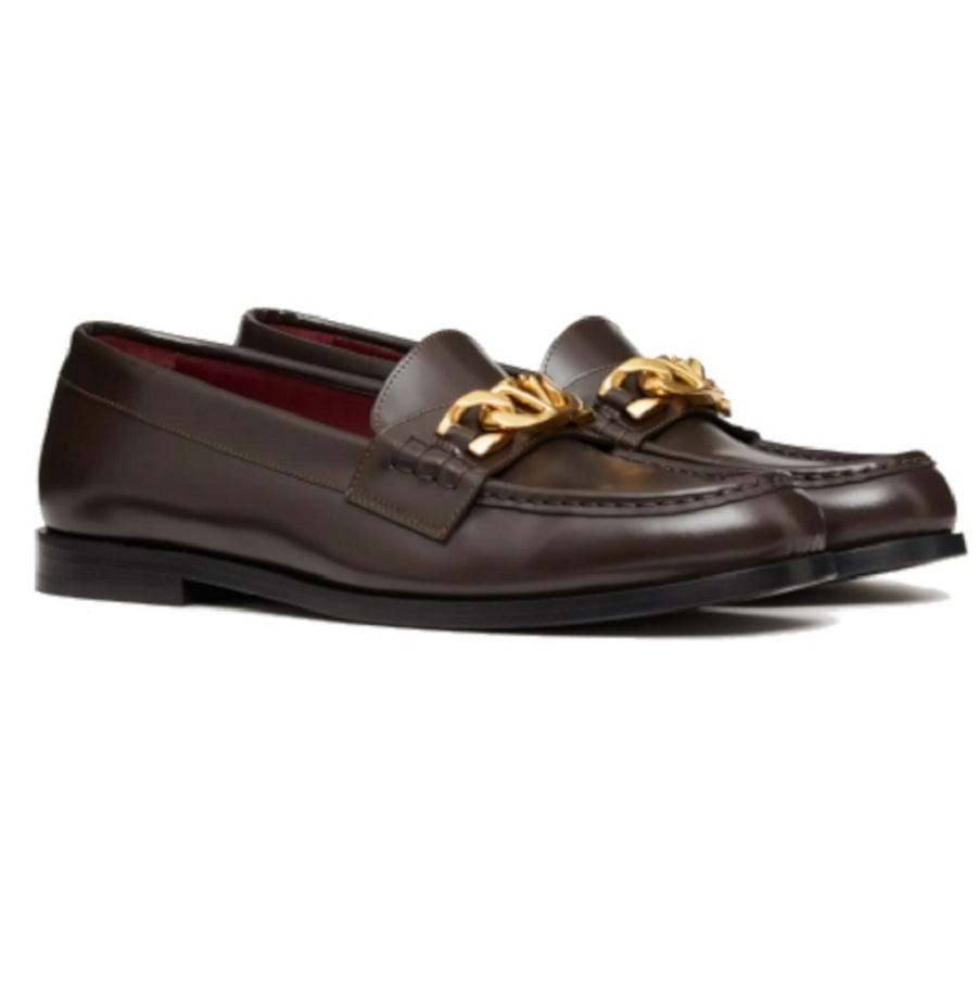 Giày VLogo Chain Valentino Garavani Loafer in Calfskin 1Y2S0G03YZXNM8 - Ảnh 3