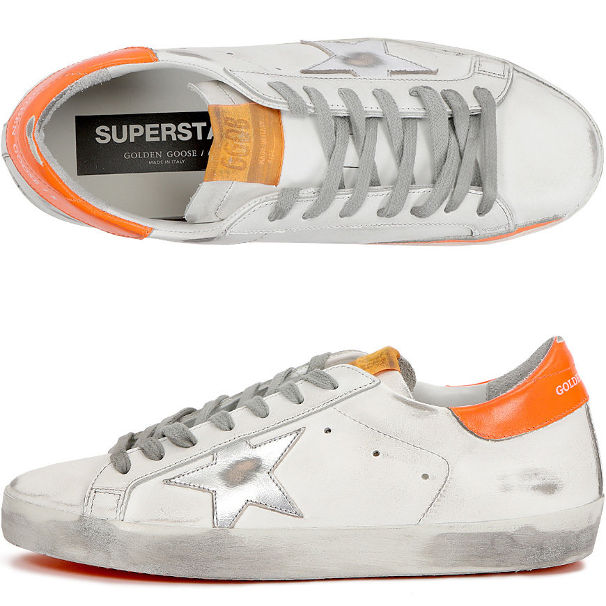 Giày Golden Goose Superstar 'White Orange Fluo' G36MS590-T84 - Ảnh 4