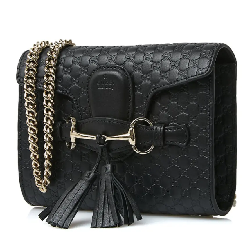 Túi Gucci Emily Mini Microguccissima Crossbody Black 449636 BMJ1J 1000