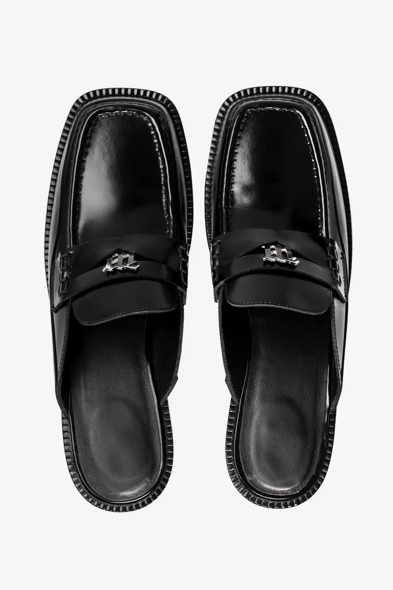Giày MSIBHV The Brutalist Slip On Loafers Black 3121BM641 - Ảnh 3