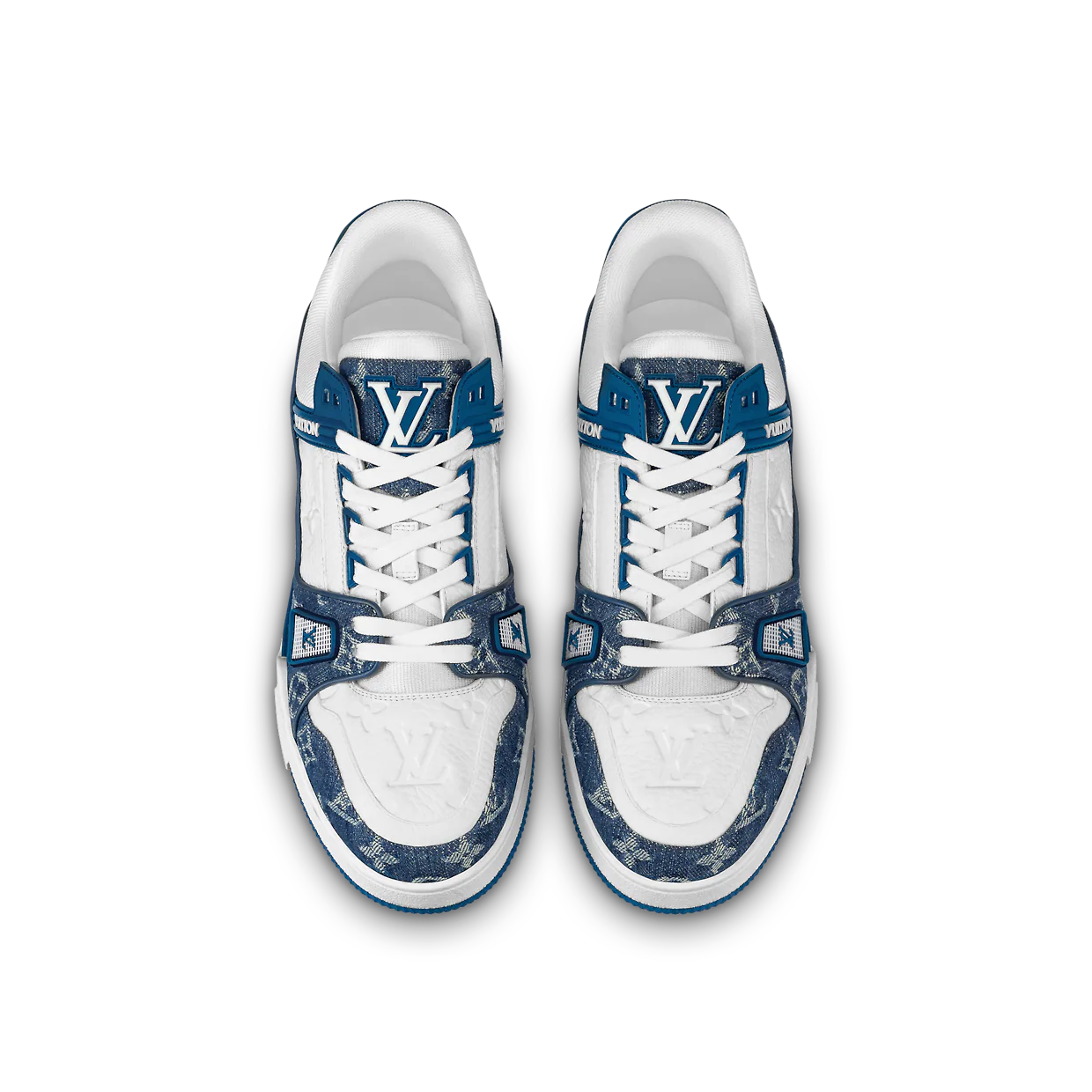 Giày Louis Vuitton LV Trainer 'Denim Monogram Blue' 1A9JGR - Ảnh 4